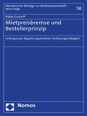 cover image of Mietpreisbremse und Bestellerprinzip